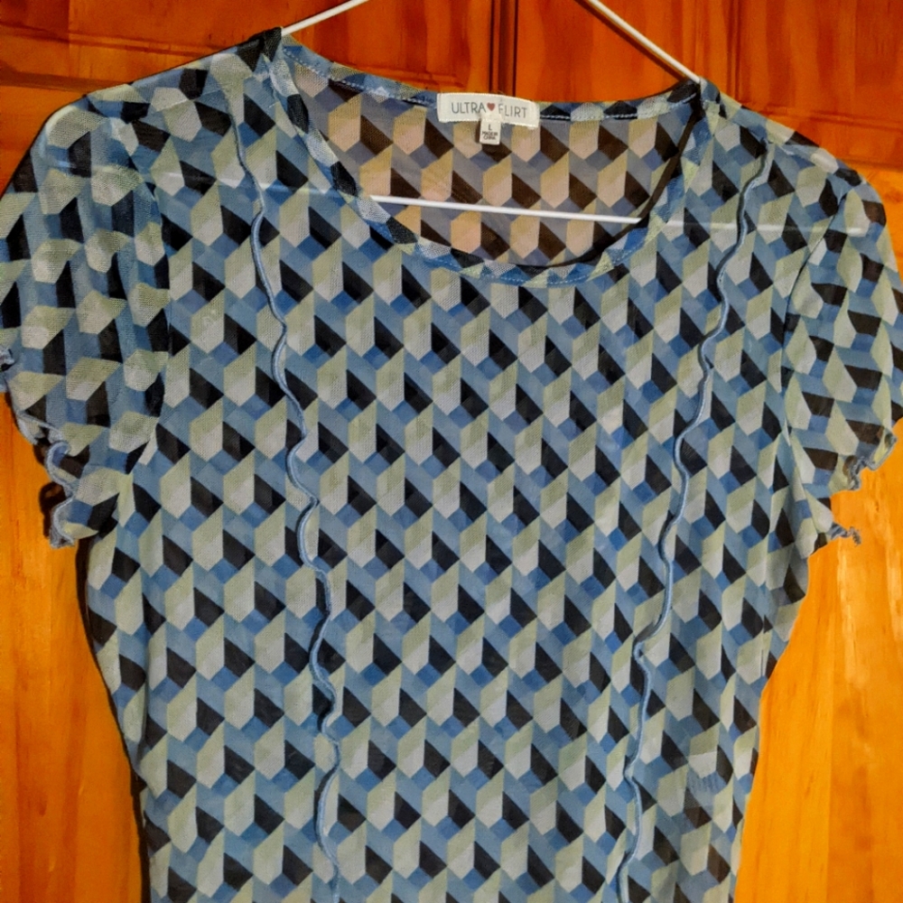 Sheer Geometric Top